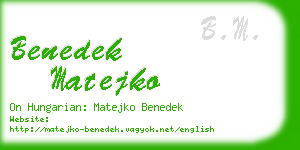 benedek matejko business card
